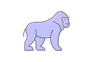 Goril, vektör, piksel mükemmel, çizer dosyası