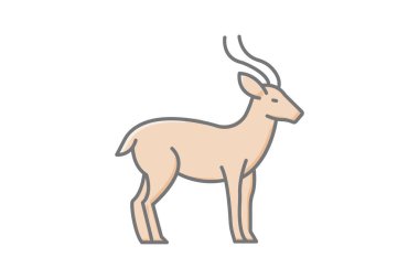 Antilop, vektör, piksel mükemmel, çizer dosyası