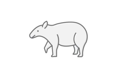 Tapir, vektör, piksel mükemmel, illüstratör dosyası