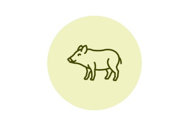 Bush Domuz, vektör, piksel mükemmel, illüstratör dosyası