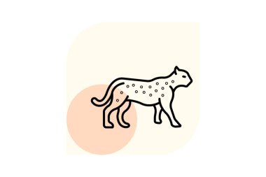 Leopar, vektör, piksel mükemmel, illüstratör dosyası