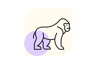 Goril, vektör, piksel mükemmel, çizer dosyası