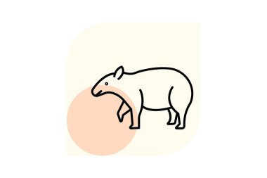 Tapir, vektör, piksel mükemmel, illüstratör dosyası