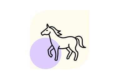 Vahşi At, vektör, piksel mükemmel, illüstratör dosyası