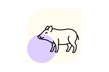 Bush Domuz, vektör, piksel mükemmel, illüstratör dosyası