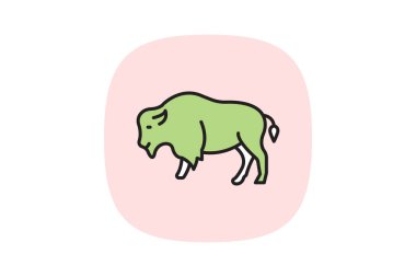 Bizon, vektör, piksel mükemmel, illüstratör dosyası