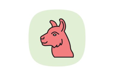 Lama, vektör, piksel mükemmel, çizer dosyası