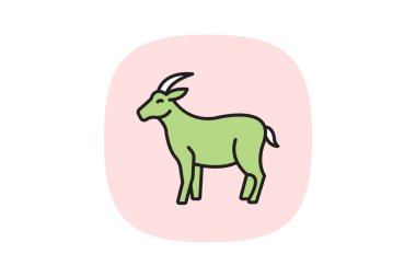 Vahşi Keçi, vektör, piksel mükemmel, illüstratör dosyası