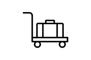 Bagaj arabası, vektör, piksel mükemmel, illüstratör dosyası