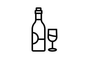 Şarap şişesi, vektör, piksel mükemmel, illüstratör dosyası