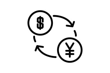 Para birimi değişimi, vektör, piksel mükemmel, illüstratör dosyası