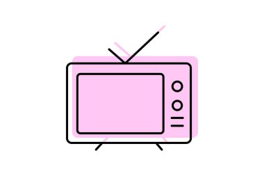 Televizyon, vektör, piksel mükemmel, illüstratör dosyası