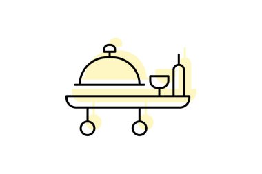 Oda servisi tepsisi, vektör, piksel mükemmel, illüstratör dosyası