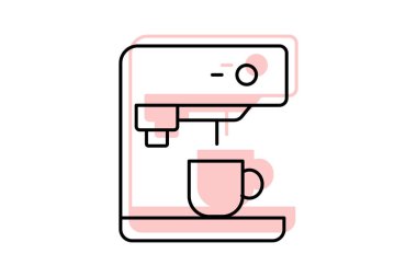 Espresso Makinesi, vektör, piksel mükemmel, illüstratör dosyası