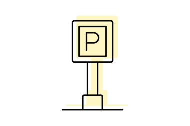 Park İşareti, vektör, piksel mükemmel, illüstratör dosyası