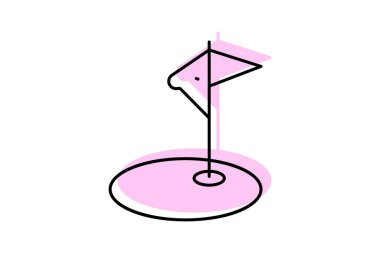 Golf sahası, vektör, piksel mükemmel, illüstratör dosyası