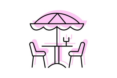 Bahçe Terası, vektör, piksel mükemmel, illüstratör dosyası