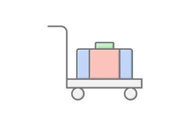 Bagaj arabası, vektör, piksel mükemmel, illüstratör dosyası