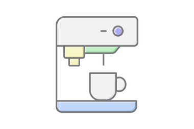 Espresso Makinesi, vektör, piksel mükemmel, illüstratör dosyası