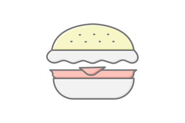 Hamburger, vektör, piksel mükemmel, illüstratör dosyası