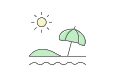 Plaj Erişimi, vektör, piksel mükemmel, illüstratör dosyası