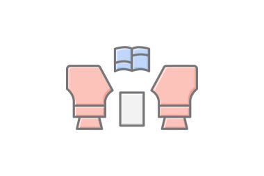 Kütüphane Salonu, vektör, piksel mükemmel, illüstratör dosyası