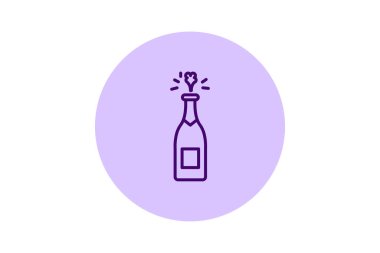 Şampanya şişesi, vektör, piksel mükemmel, illüstratör dosyası