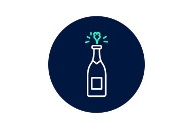 Şampanya şişesi, vektör, piksel mükemmel, illüstratör dosyası