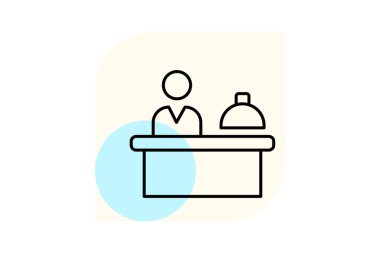 Concierge Masası, vektör, piksel mükemmel, illüstratör dosyası