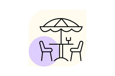 Bahçe Terası, vektör, piksel mükemmel, illüstratör dosyası