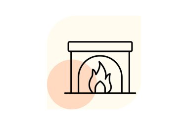 Şömine Salonu, vektör, piksel mükemmel, illüstratör dosyası