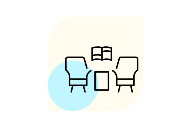 Kütüphane Salonu, vektör, piksel mükemmel, illüstratör dosyası