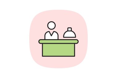 Concierge Masası, vektör, piksel mükemmel, illüstratör dosyası