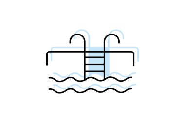 Yüzme havuzu, vektör, piksel mükemmel, illüstratör dosyası