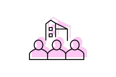 Konut Derneği, vektör, piksel mükemmel, illüstratör dosyası