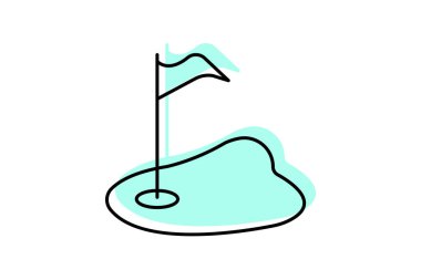 Golf sahası, vektör, piksel mükemmel, illüstratör dosyası