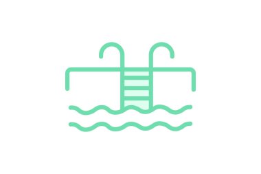 Yüzme havuzu, vektör, piksel mükemmel, illüstratör dosyası