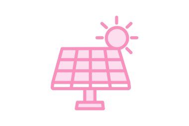 Güneş Paneli, vektör, piksel mükemmel, illüstratör dosyası