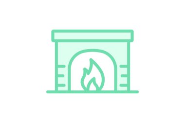 Şömine, vektör, piksel mükemmel, illüstratör dosyası