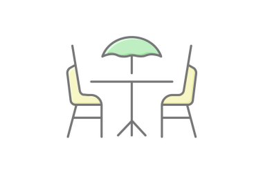 Patio, vektör, piksel mükemmel, illüstratör dosyası