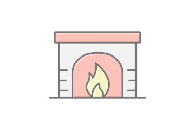 Şömine, vektör, piksel mükemmel, illüstratör dosyası