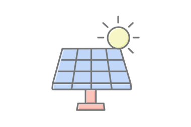 Güneş Paneli, vektör, piksel mükemmel, illüstratör dosyası