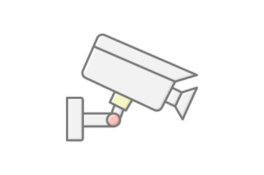 Gözetim kamerası, vektör, piksel mükemmel, illüstratör dosyası