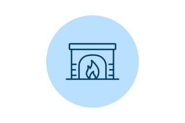 Şömine, vektör, piksel mükemmel, illüstratör dosyası