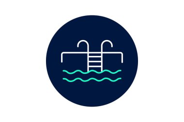 Yüzme havuzu, vektör, piksel mükemmel, illüstratör dosyası