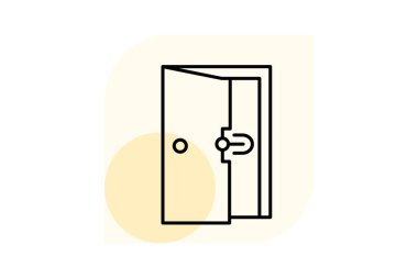 Kapı Kurulumu, vektör, piksel mükemmel, illüstratör dosyası