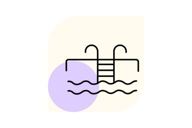 Yüzme havuzu, vektör, piksel mükemmel, illüstratör dosyası