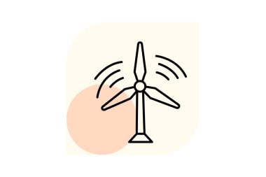 Rüzgar türbini, vektör, piksel mükemmel, illüstratör dosyası