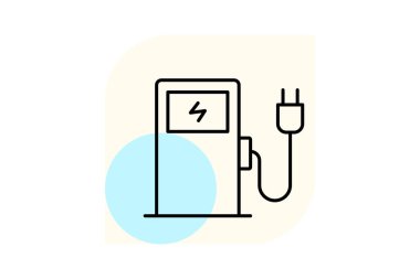 Ev Şarj İstasyonu, vektör, piksel mükemmel, illüstratör dosyası