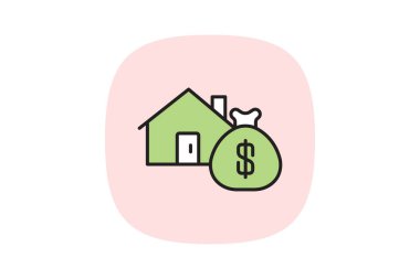 Ev kredisi, vektör, piksel mükemmel, illüstratör dosyası